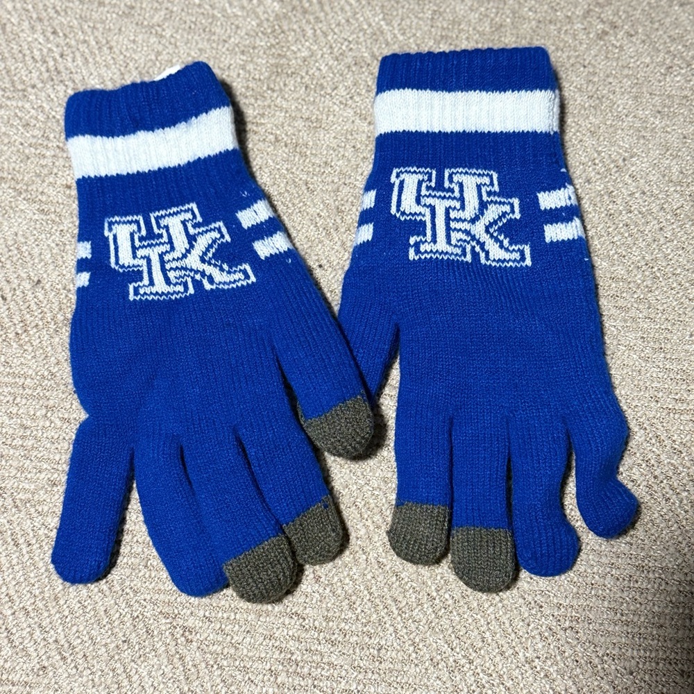 Kids Blue and Gray Gloves